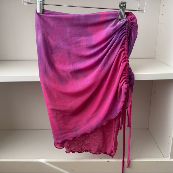 TIGER MIST Jordie Ombré Ruched Tie Mini Skirt - Picture 5 of 8